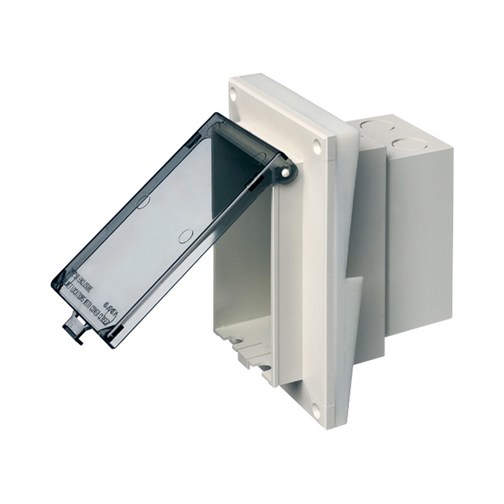 DBVR151C InBox 1-Piece Low Profile Electrical Box, Plastic, 22 cu-in Capacity, 1 Gangs, 7.186 in L x 4.934 in W x 5.16 in D