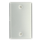 83014 Standard Size Blank Wall Plate, 1 Gangs, 2-3/4 in W x 4-1/2 in H, Aluminum