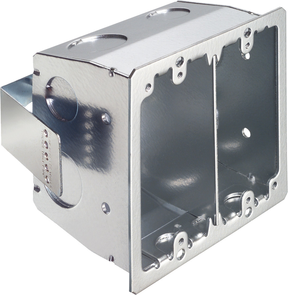FSR404SRD Outlet Box, Steel, 27-1/2 cu-in Capacity, 2 Gangs, 4.25 in H x 4.185 in W x 2.815 in D