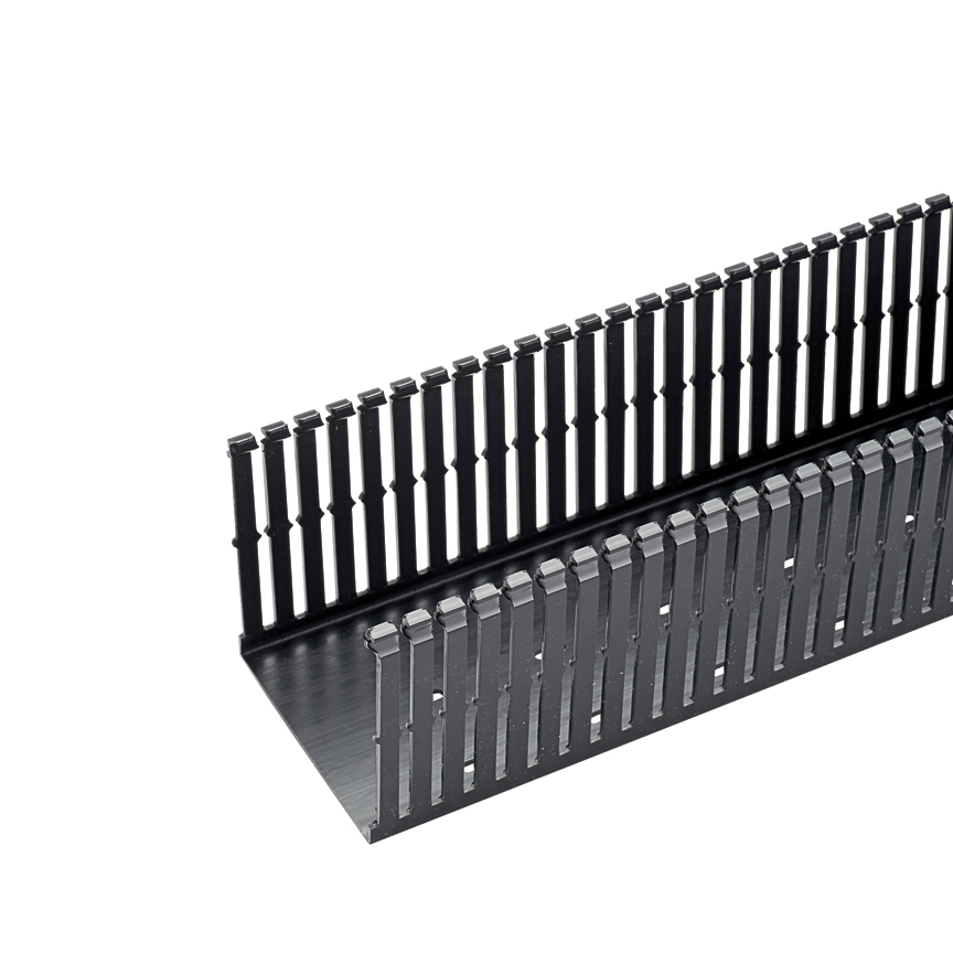 F1X4BL6 Panduct Type F Base Wiring Duct, 0.2 in Narrow Slot Slot, 1-1/4 in W x 4.1 in D, PVC