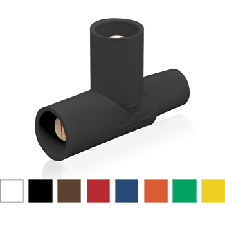 16A21-UG Rhino-Hide 1-Pole Cam Type Taper Nose Paralleling Tee, 600 V AC/DC, 400 A, Female x Male x Male, Santroprene TPV Housing