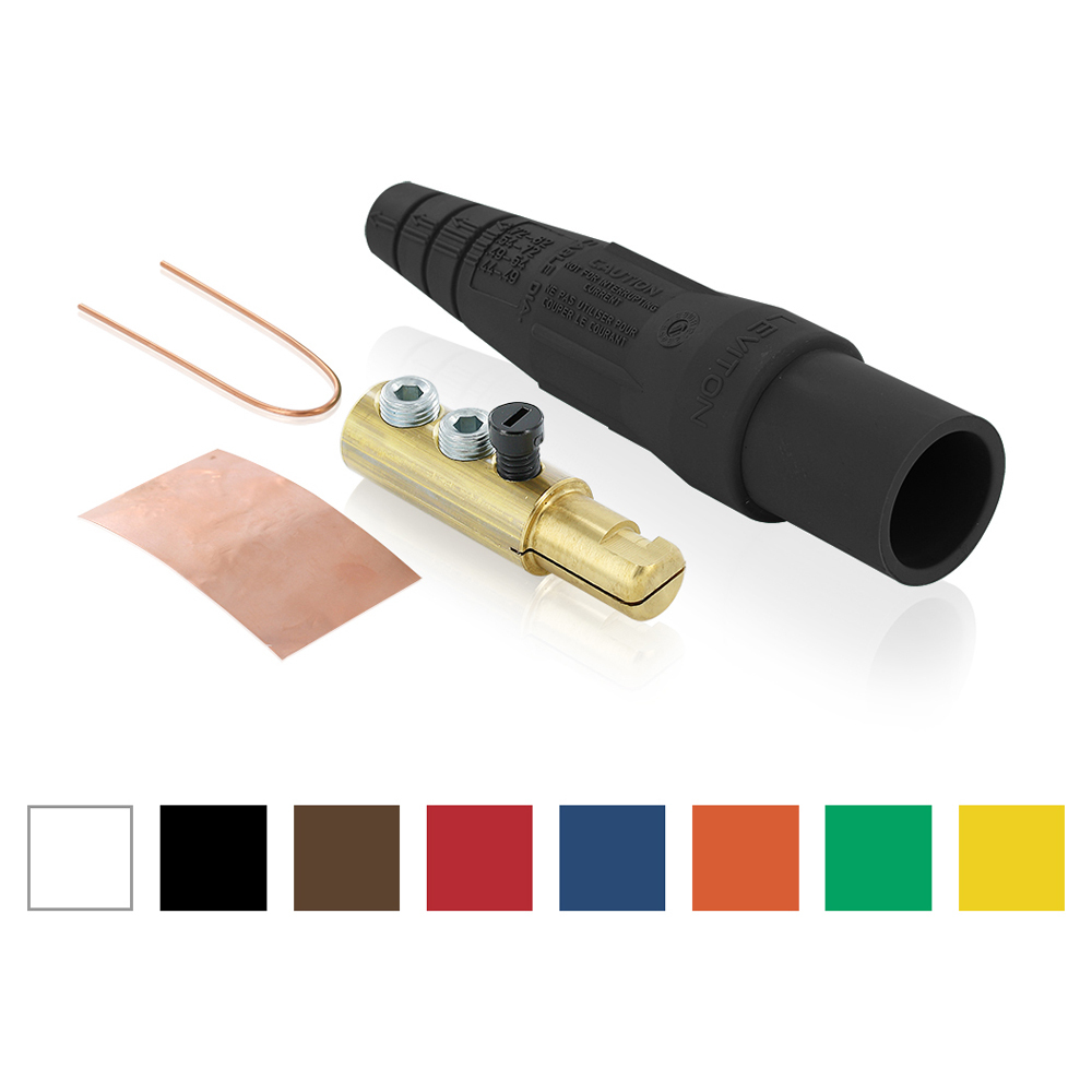 16D22-UW 1-Pole Cam Type Taper Nose Detachable Male Plug, 12 to 24 V AC/DC, 300 A, 2 to 2/0 AWG Wire, Double Set Screw, NEMA 3R