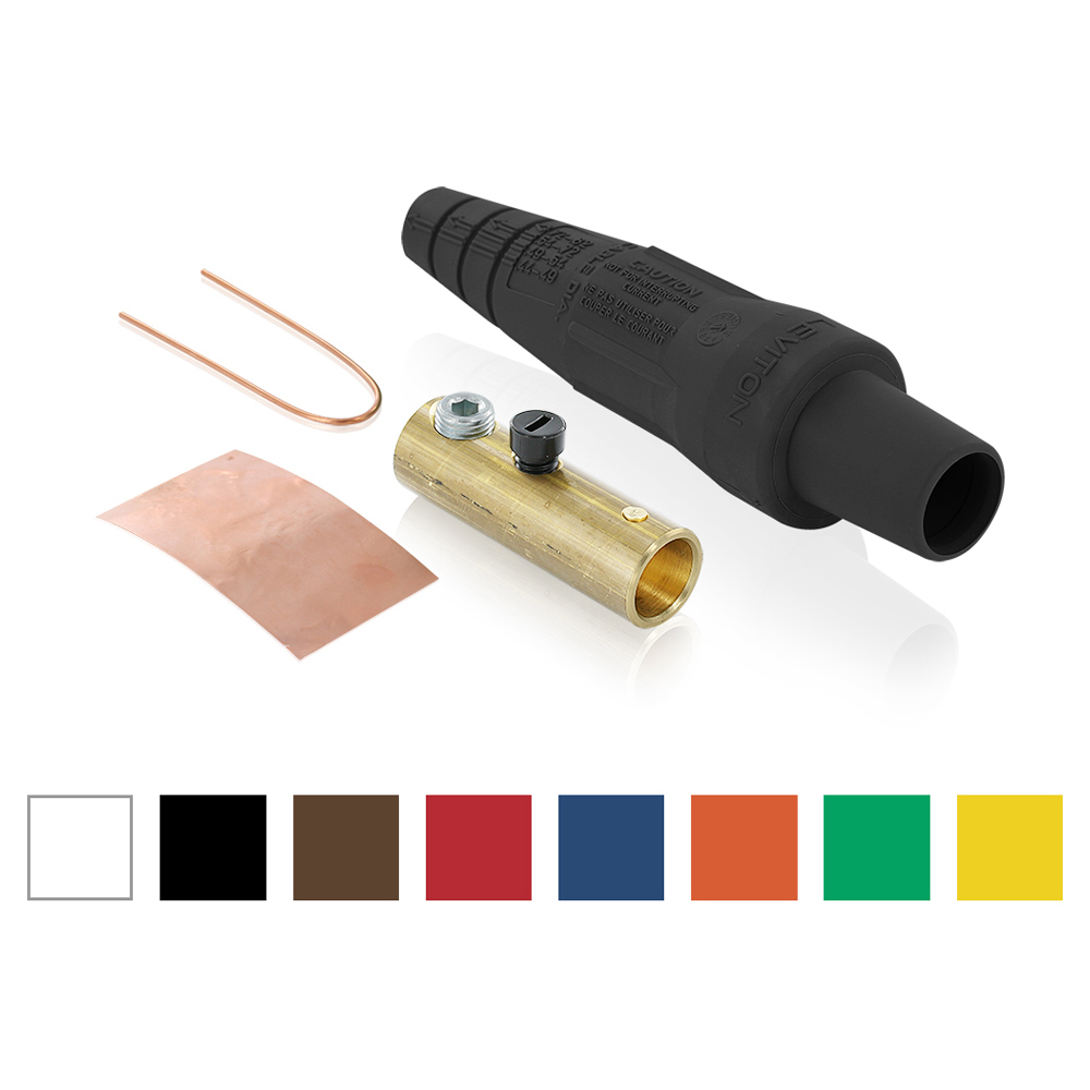 16D29-UG 1-Pole Cam Type Taper Nose Detachable Female Plug, 12 to 24 V AC/DC, 300 A, 2 to 2/0 AWG Wire, Single Setscrew, NEMA 3R