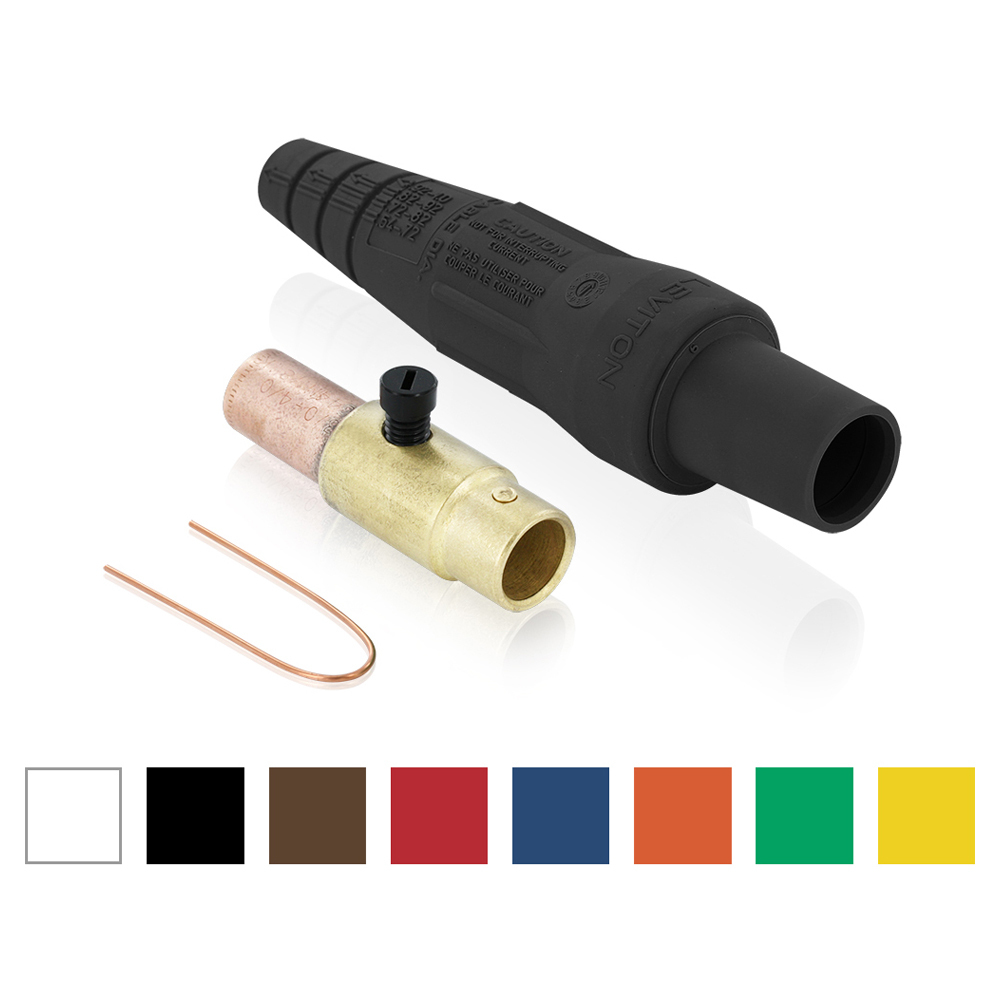 16D37-UE 1-Pole Cam Type Taper Nose Detachable Female Plug, 12 to 24 V AC/DC, 400 A, 3/0 to 4/0 AWG Wire, Crimped Connection, NEMA 3R NEMA Rating