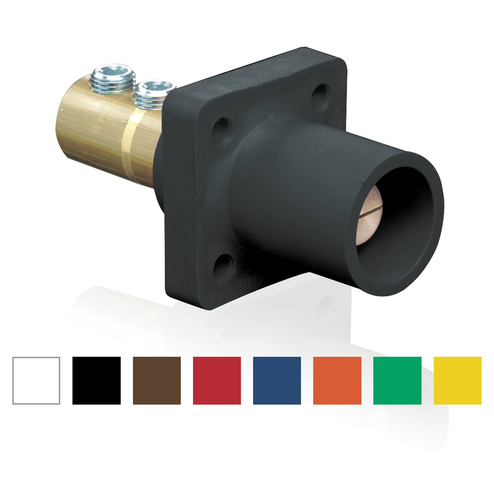 16R21-UE 16 Series 90 deg Cam Type Male Taper Nose Single Pole Receptacle, 600 V AC, 400 A, 1/0 to 4/0 AWG Wire, Double Set Screw Connection, NEMA 3R NEMA Rating