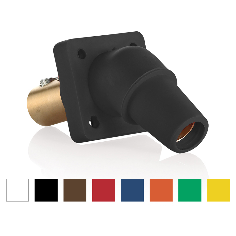 16R28-UG 16 Series 45 deg Cam Type Female Taper Nose Single Pole Receptacle, 600 V AC, 400 A, 1/0 to 4/0 AWG Wire, Double Set Screw Connection, NEMA 3R NEMA Rating
