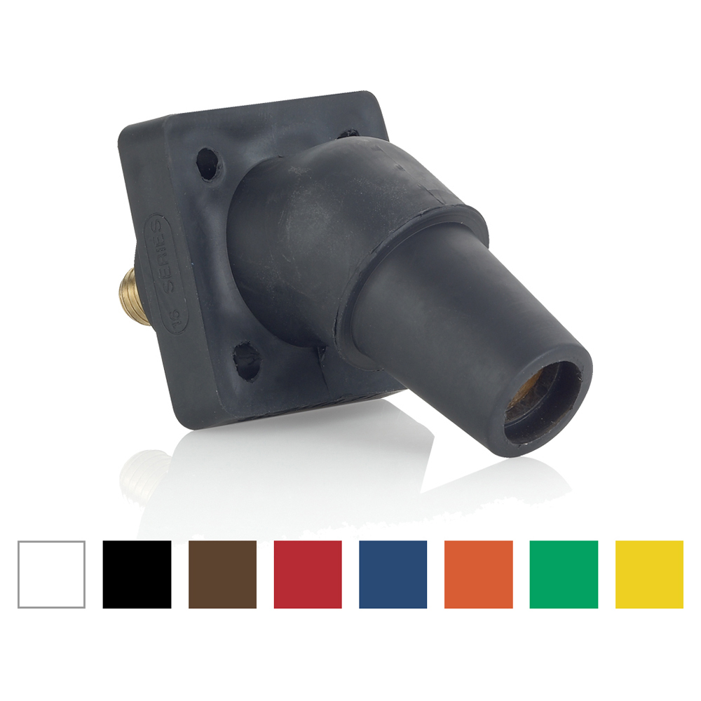 16R30-UW Rhino-Hide 16 Series 45 deg Cam Type Female Single Pole Receptacle, 600 V AC/DC, 400 A, 2 to 4/0 AWG Wire, Threaded/Stud Connection, NEMA 3R NEMA Rating