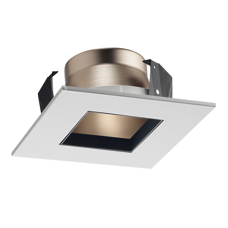 17SQ WWH Line Voltage Square Downlight Trim, 5 in OD, LED Lamp, For Use With IC1, IC1 W, IC1 S, IC1P, TC1, TC1 S, TC1R, IC1LED and PL4 Series Housing
