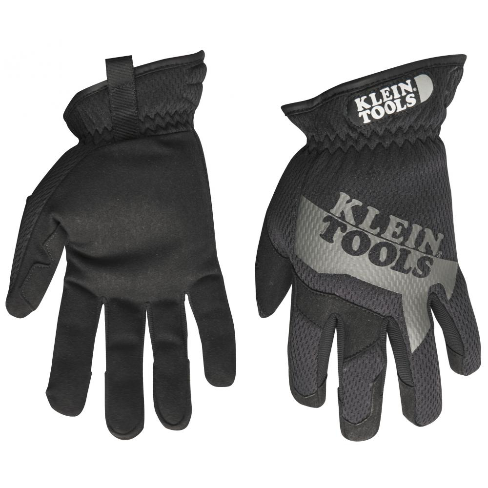 40206 Breathable General Purpose Gloves, Work, Reinforced Style, Synthetic Leather Palm, TrekDry, Black/Gray, Elastic Wrist Cuff, Foam/Tricot Lining