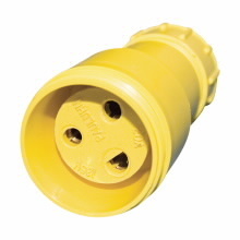 422FC-125 3-Wire Straight Blade Plug, 125 VAC, 20 A, 2 Poles, 3 Wires, Yellow