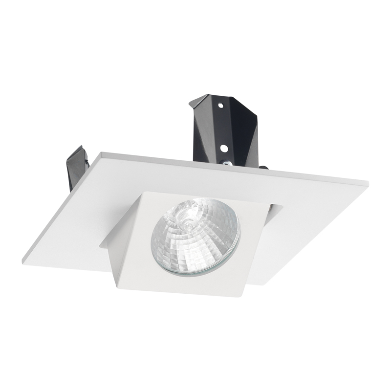 440SQ WH Adjustable Square Flush Gimbal Trim, 4 in ID x 5 in OD, Incandescent Lamp, For Use With IC44N, IC44N W, IC44N S, TC44, TC44 V, TC44 S and TC44R Series Line and Low Voltage Housing