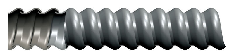 455532 Type RWS Standard Flexible Metallic Conduit, 1 in Trade, 1 to 1.04 in ID x 1.3 to 1.38 in OD, 50 ft Coil L, Steel