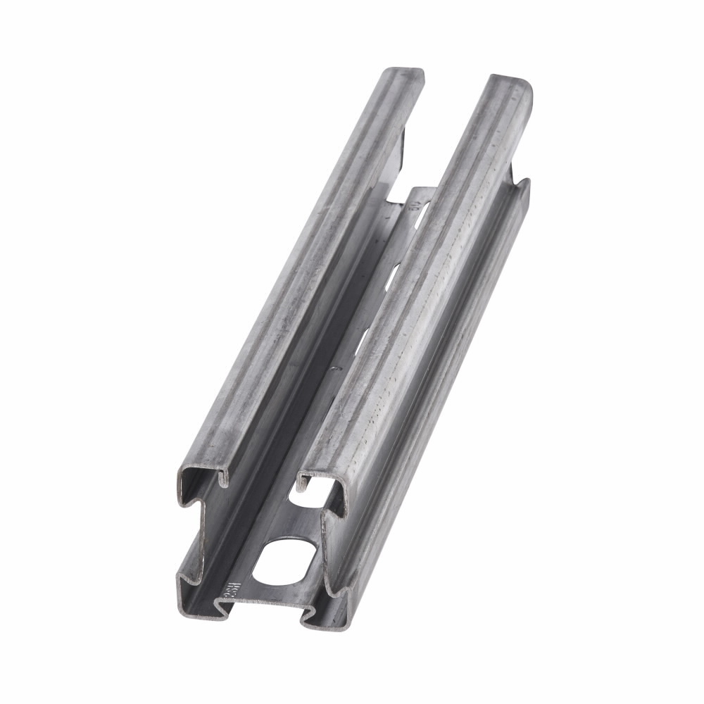 4Dimension 4D22SH-120GLV Slotted Strut System Channel, 10 ft L 2 in W 2 in D 18 ga THK, Steel, Pre-Galvanized, Domestic