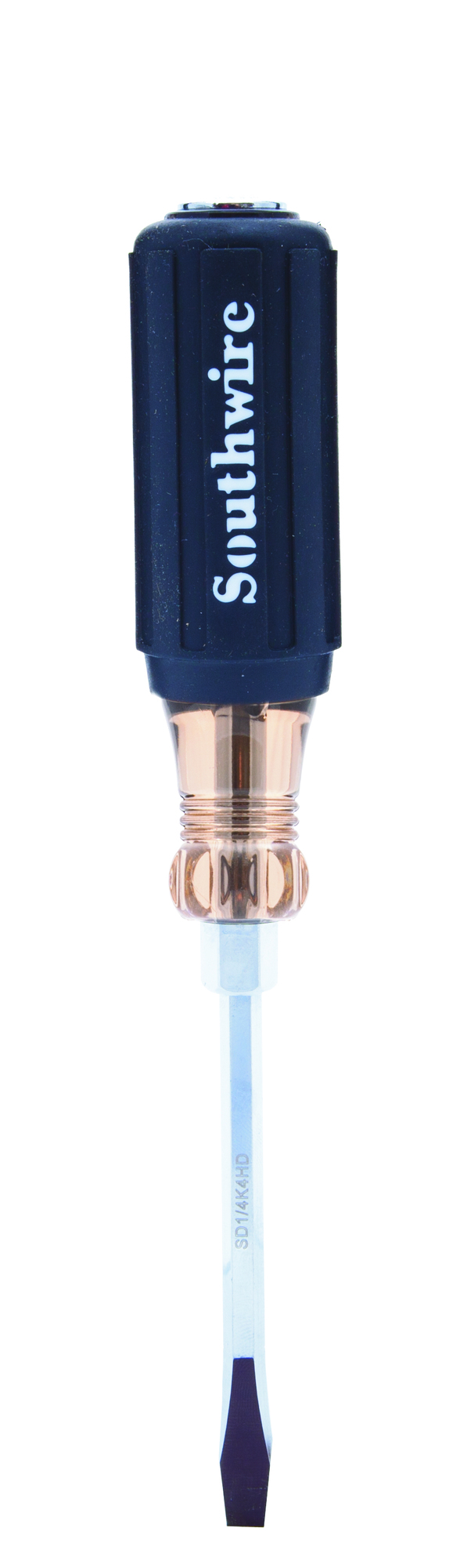 582854 Screwdriver, 1/4 in Slotted Point, Stainless Steel Shank, 8.38 in OAL, Plastic Handle, Polished Chrome