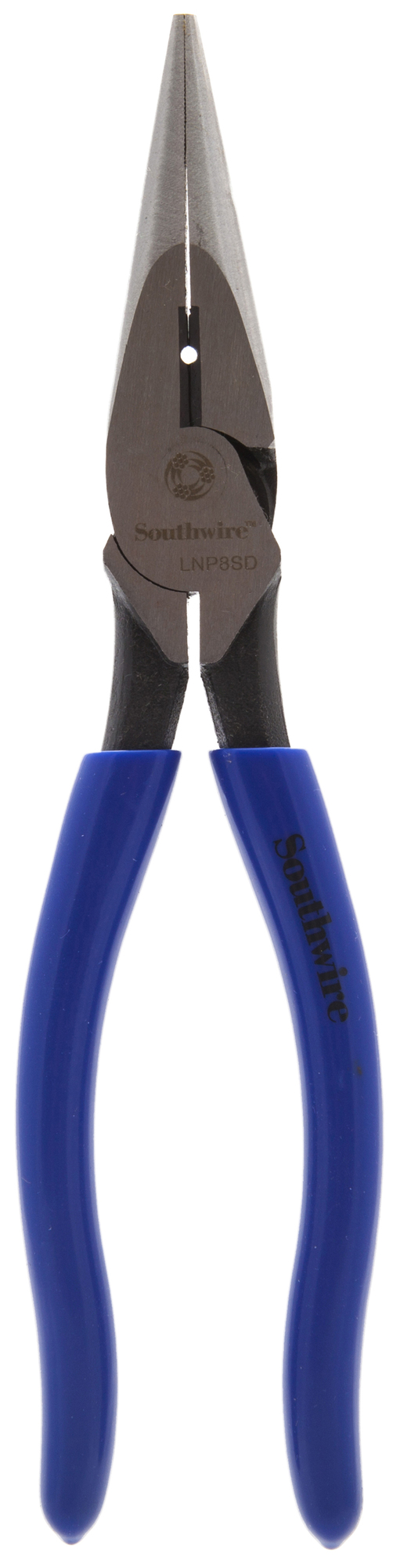 582897 Heavy Duty Long Nose Plier With Side Cut Stripper Dipped Handle, Knurled Steel Jaw, 8.38 in OAL