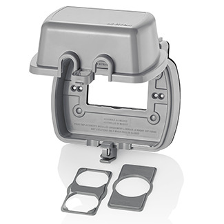 5981-UGY Extra Duty While-In-Use Cover, 5.56 in L x 5.38 in W x 3.08 in D, Weatherproof Cover, Polycarbonate