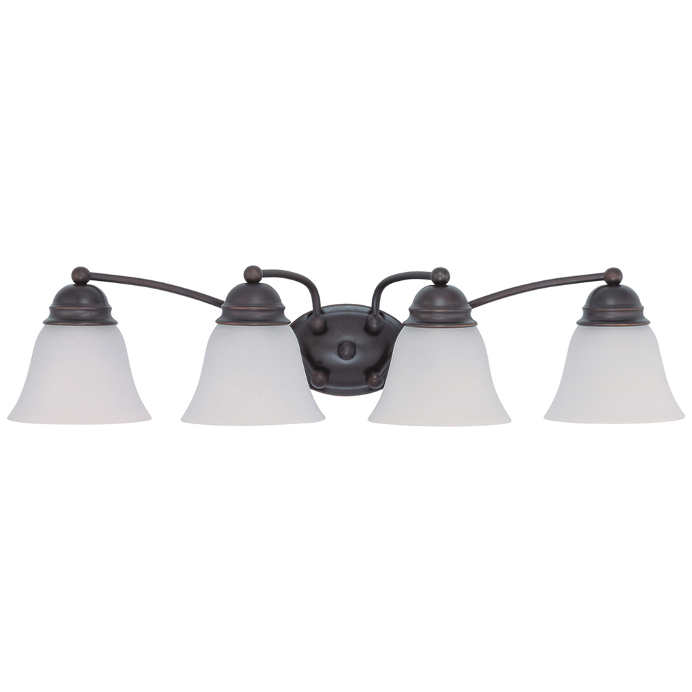 60-3168 Empire Transitional Vanity Light Fixture, (4) A19 Lamp, 120 V AC, Mahogany Bronze Housing