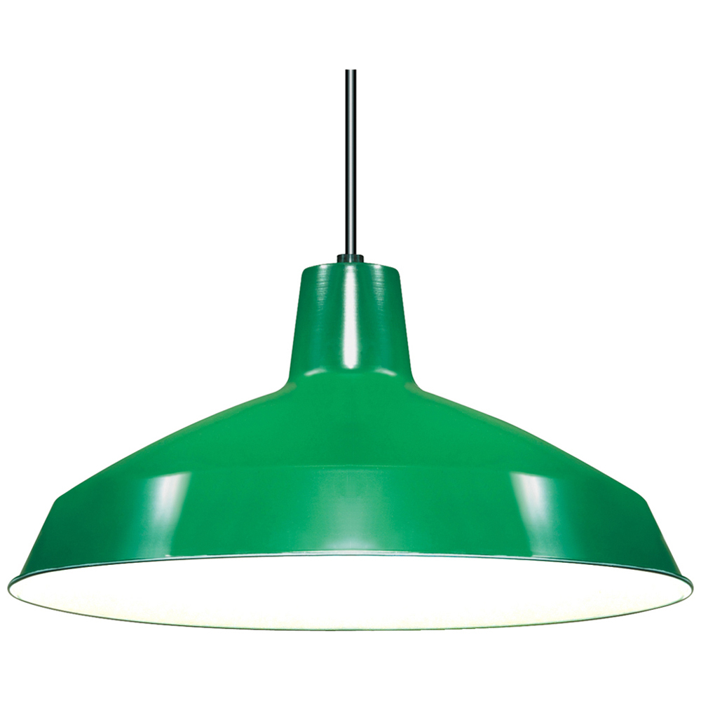 76-660 Traditional Pendant Light Fixture, (1) A19 Lamp, 120 VAC, Green Housing