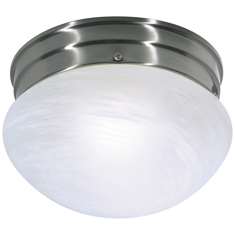 76-671 Small Traditional Ceiling Light, (1) A19 Lamp, 120 VAC, Brushed Nickel Housing
