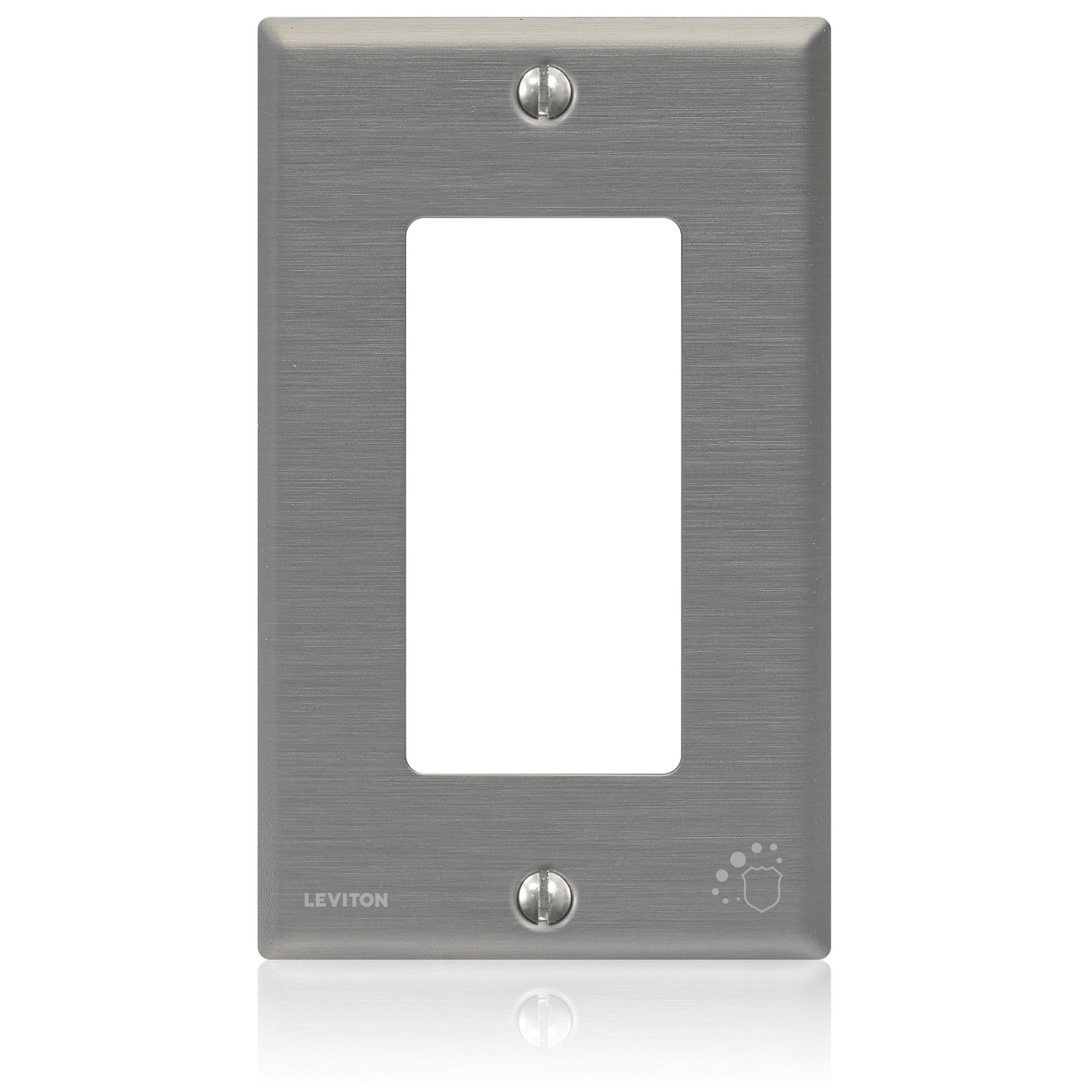 84401-A40 Decora Standard Size Wall Plate, 1 Gangs, 2-3/4 in W x 4-1/2 in H, Stainless Steel