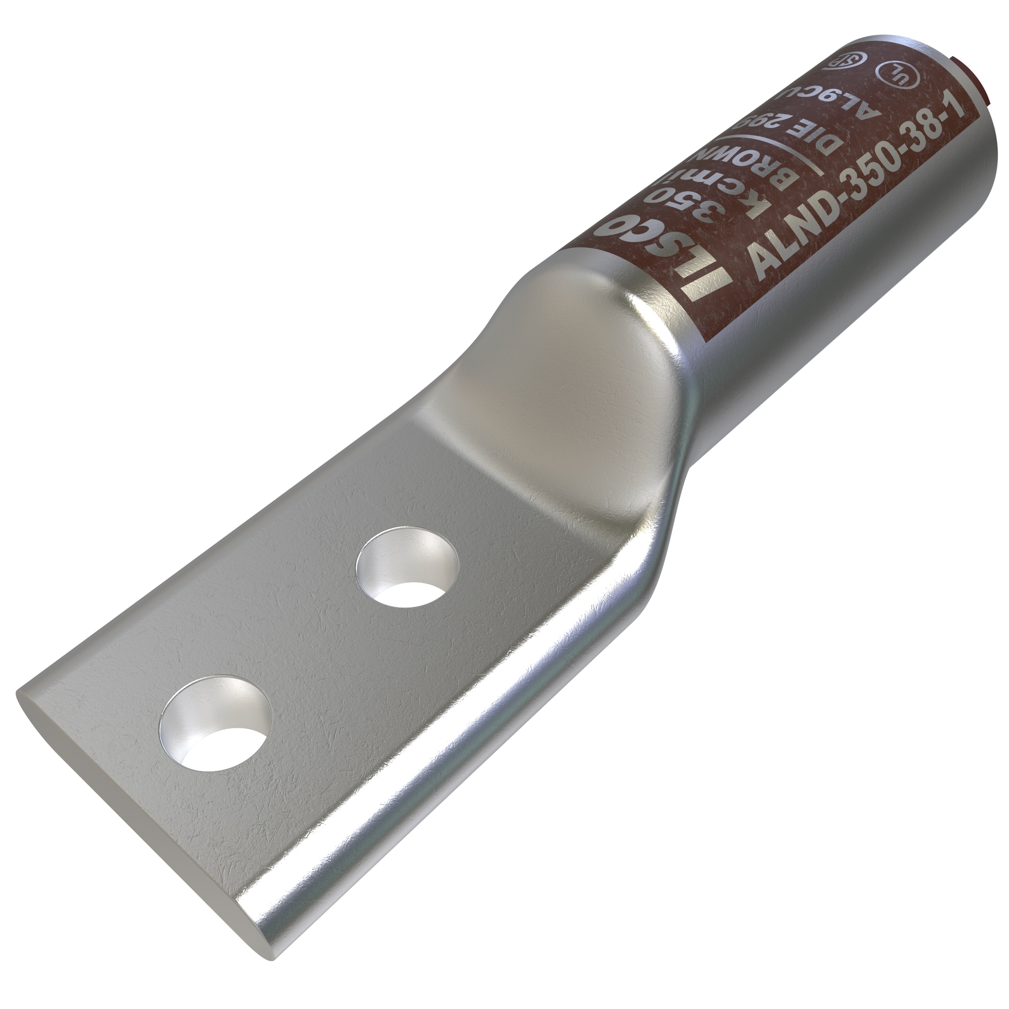 ALND-400-12-134 SureCrimp ALND 2-Hole Compression Connector Lug, 4/0 AWG to 400 kcmil Aluminum/Copper Conductor, Die Code: 472, 1/2 in Stud, Aluminum