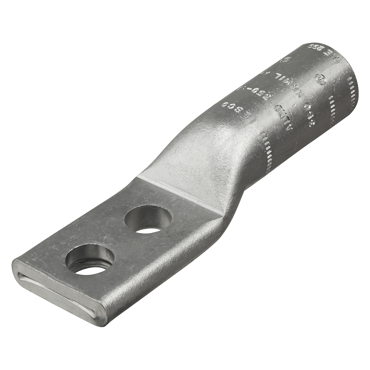 ALND-600-38-1 SureCrimp 2-Hole Type ALND Lug Compression Connector, 250 to 600 kcmil Aluminum/Copper Conductor, Die Code: 473, 3/8 in Stud, Aluminum Alloy