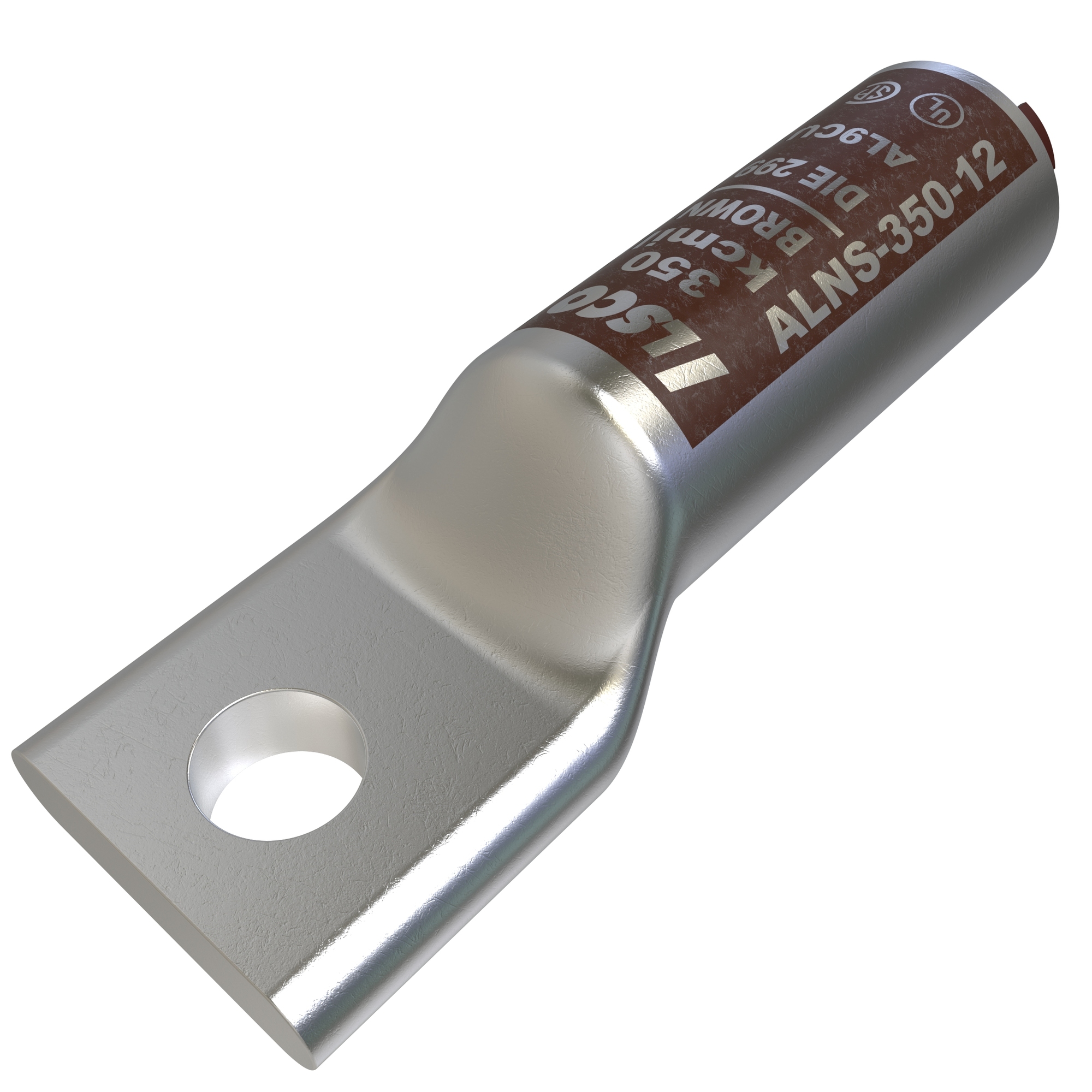 ALNS-4/0-38 SureCrimp ALNS 1-Hole Compression Connector Lug, 1 to 4/0 AWG Aluminum/Copper Conductor, Die Code: 298, 3/8 in Stud, Aluminum