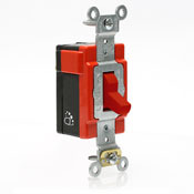 AM320-R Lev-Lok 3-Way Self-Grounding AC Quiet Toggle Switch, 120 V AC, 20 A, 800 W, 1000 VA Power Rating