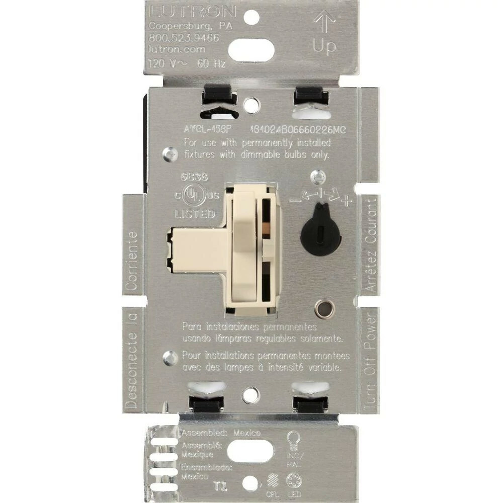 AYCL-253P-LA Ariadni LED+ Dimmer Switch, 250W LED, 1 Pole/3-Way, No Neutral Required, 120V, Light Almond