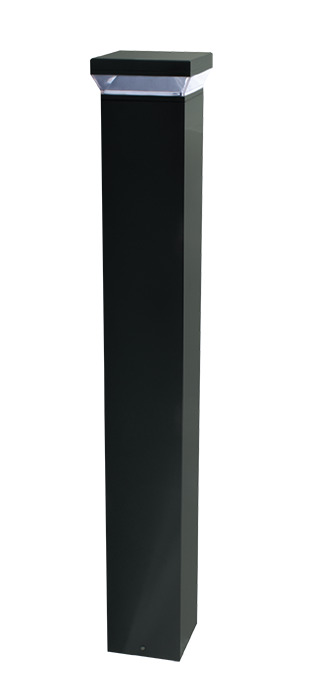 BLED18 Square Bollard Light,) LED Lamp, 22 W Fixture, 120/208/240/277 V AC, Bronze Housing