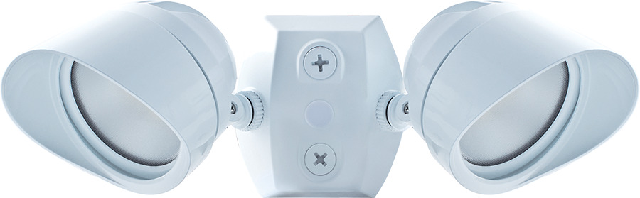 BULLET2X12W Bullet Floodlight Fixture With CU4, Hood, (2) LED Lamp, 26 W Fixture, 120/277 V AC, White Housing