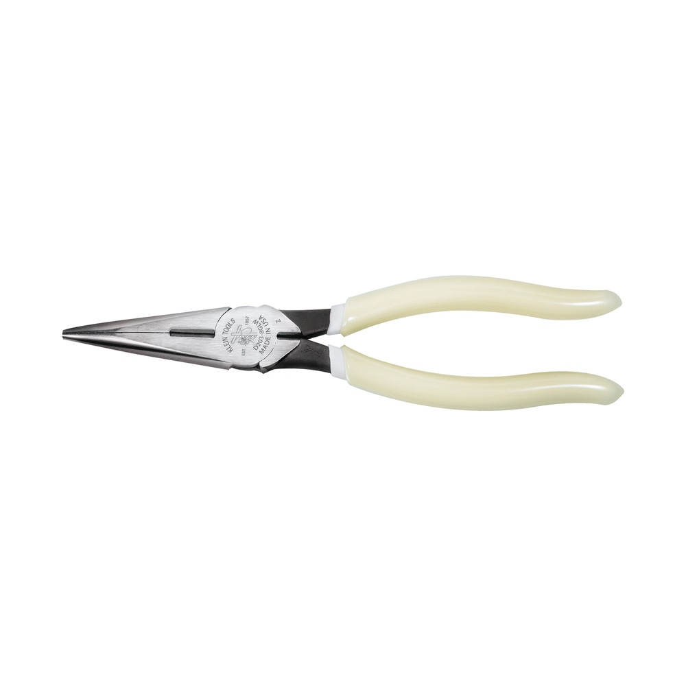 D203-8-GLW High Visibility Side Cutting Long Nose Plier, Knurled Steel Jaw, 2.313 in L x 1 in W Jaw, 8.438 in OAL