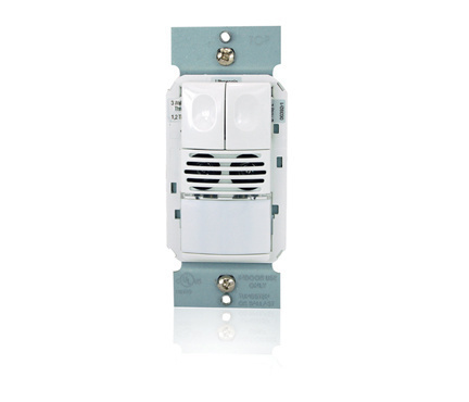 DSW200W Wattstopper Dual Technology Dual Relay Wall Switch Occupancy Sensor, Passive Infrared/Ultrasonic Sensor, 525 ft Coverage, 180 deg Viewing