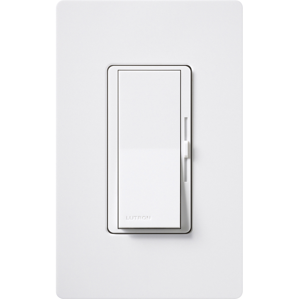 DVSTV-WH Diva 0-10V Dimmer Switch, 8 Amp, 50 mA sink, 1 Pole/3-Way, No Neutral Required, 120V, White