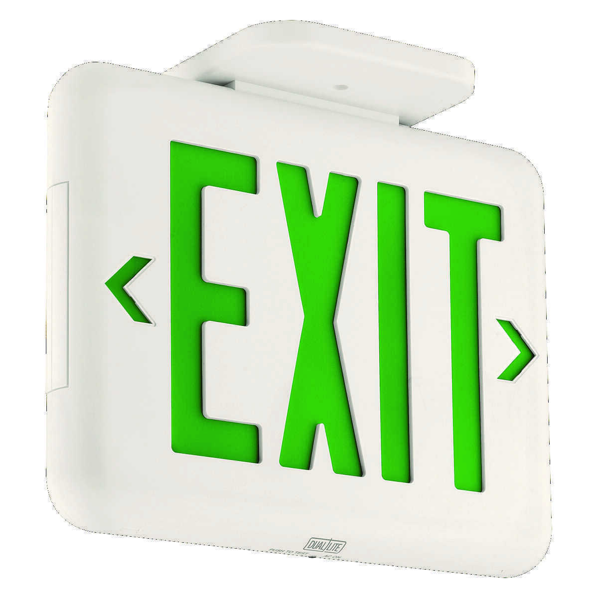 EVEUGWE Illuminated Standard Universal Face Emergency Exit Sign, LED Lamp, 1.94/2.01 W Fixture, 120/277 V AC, White Housing, EXIT Legend