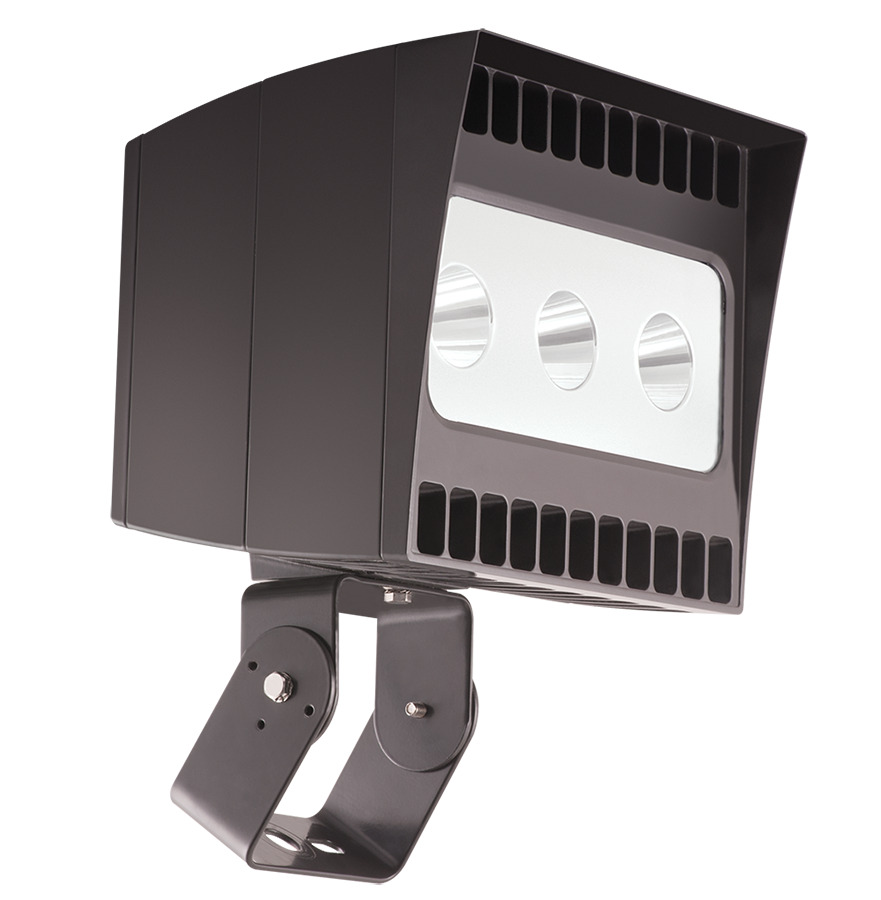 EZLED78T/PC High Powered Narrow Beam Spot Floodlight With 120 VAC Button Photocell, 89 W Fixture, 120 to 277 VAC, Bronze Housing