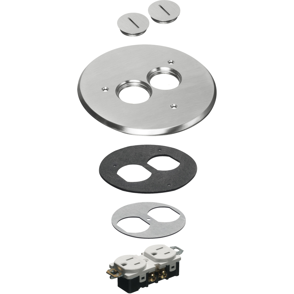 FLB6220NL Floor Box Cover Kit, 6 in Dia, Nickel/Plastic