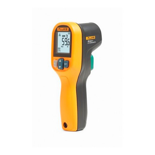 FLUKE-59/MAX+NA Infrared Thermometer, -30 to 500 deg C, ≥ 0 deg C: ± 1.5 deg C or ± 1.5 % of reading, whichever is greater, ≥ -10 deg C to <0 deg C: ± 2.0 deg C, < -10 deg C: ± 3.0 deg C Accuracy, 10:1 Focus Spot, 0.10 to 1 u, AA Battery