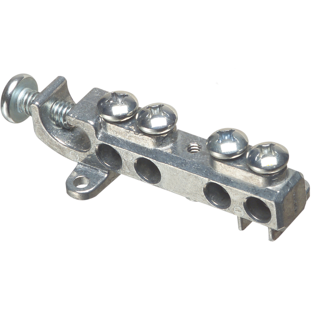 GB5NC Intersystem Grounding Bridge, 0.872 in L x 3.383 in W, 4 Holes, Zinc