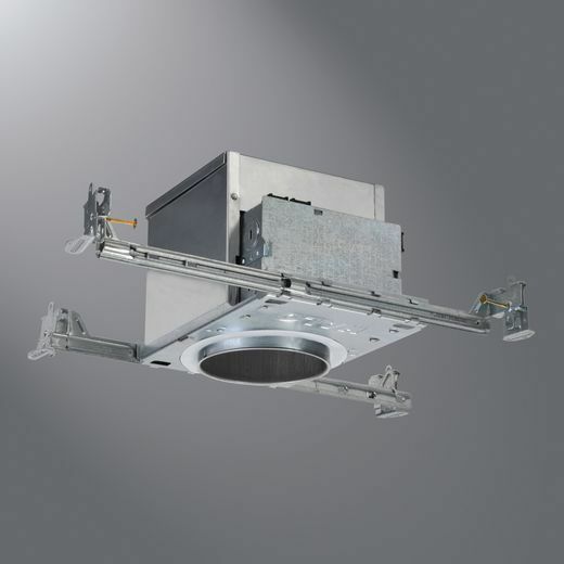 H457TATE010 Halo Dimmable New Construction Shallow Recessed Housing, LED Lamp, Non-Insulated Insulation, 120/277 VAC, 4-1/2 in Ceiling Opening, Aluminum Housing
