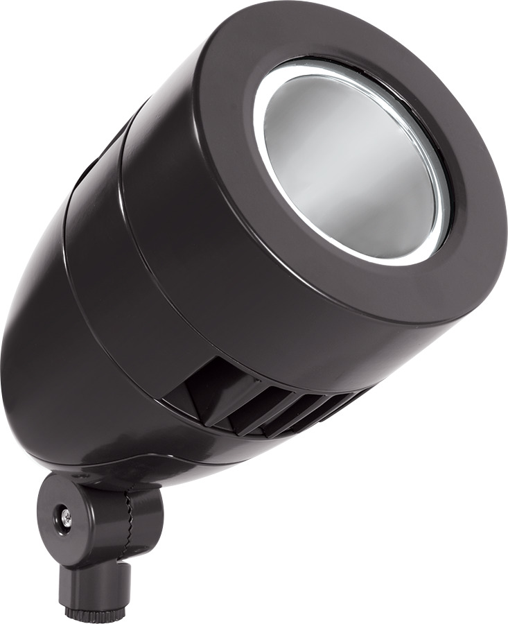 HSLED18A Bullet Standard Floodlight Fixture,) LED Lamp, 20 W Fixture, 120/208/240/277 VAC, Bronze Housing