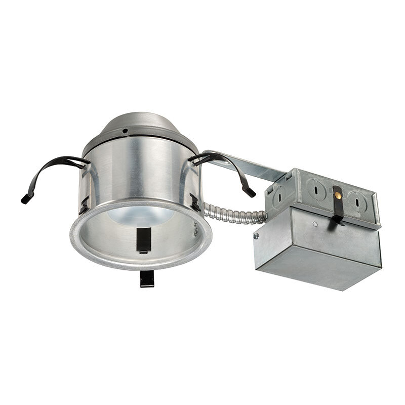 IC1RLED G4 06LM 27K 90CRI 120 FRPC Remodel Round Downlight Housing, LED Lamp, Insulated Insulation, 120 V AC, 4-3/8 in Ceiling Opening, Aluminum Housing
