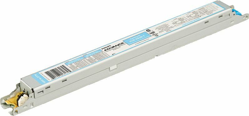 ICN2S54T35I Advance Centium Electronic Fluorescent Ballast, 54 W Lamp, 120 to 277 V AC, Programmed, 1 Ballast Factor