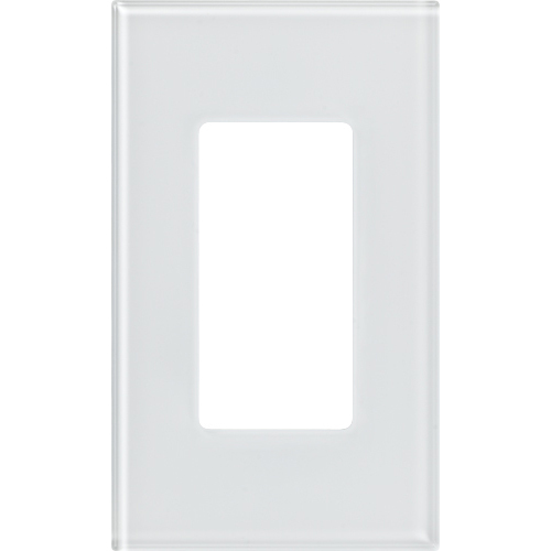LFGR-1-CWH seeTouch Architectural Style Designer Glass Wall Plate, 1 Gang, Clear White Glass
