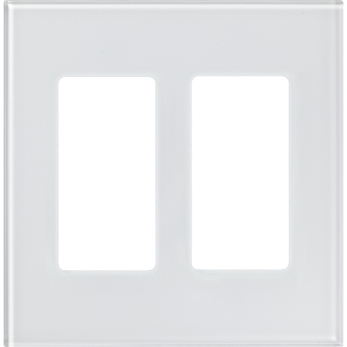 LFGR-2-CWH seeTouch Architectural Style Designer Glass Wall Plate, 2 Gang, Clear White Glass