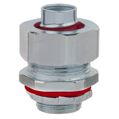 LT100T-SC Steel City Insulated Straight Liquid Tight Conduit Connector, 1 in Trade, Steel, Zinc Plated