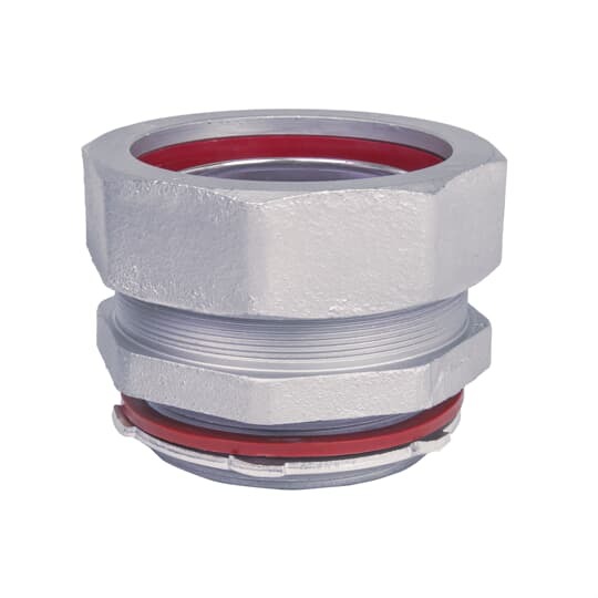LT350-SC Steel City Non-Insulated Straight Liquid Tight Conduit Connector, 3-1/2 in Trade, Malleable Iron, Zinc Plated