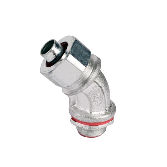 LT4300-SC Steel City Liquid Tight Non-Insulated Conduit Fitting, 3 in Trade, 45 deg, Malleable Iron, Zinc Plated