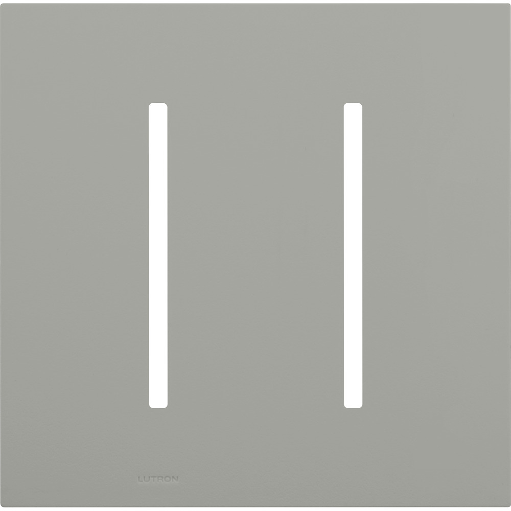 LWT-GG-GR New Architectural Wall Plate, Fits Grafik T Controls, 2 Gang, Matte, Gray
