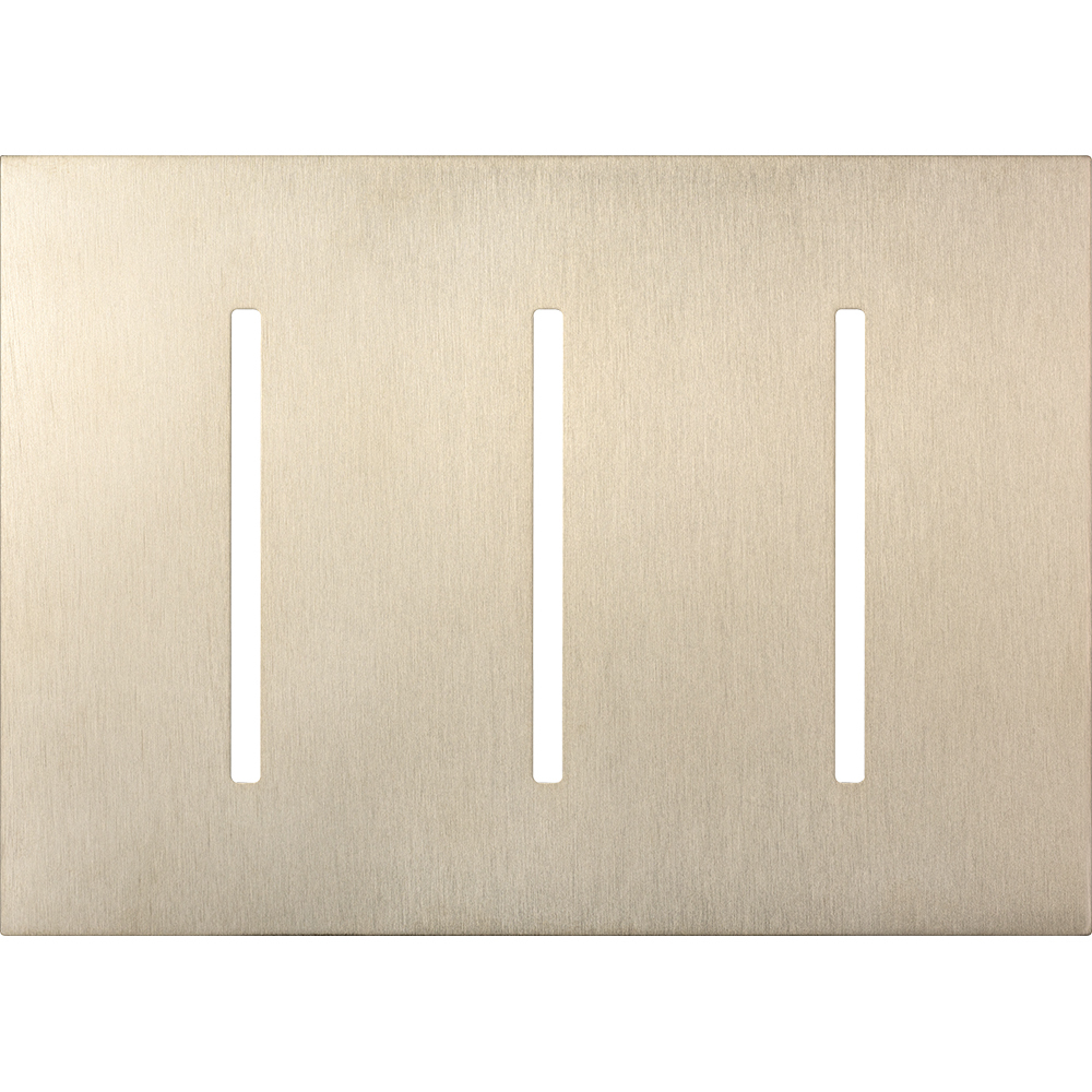 LWT-GGG-SN New Architectural Wall Plate for Grafik T Controls, 3 Gang, Metal, Satin Nickel